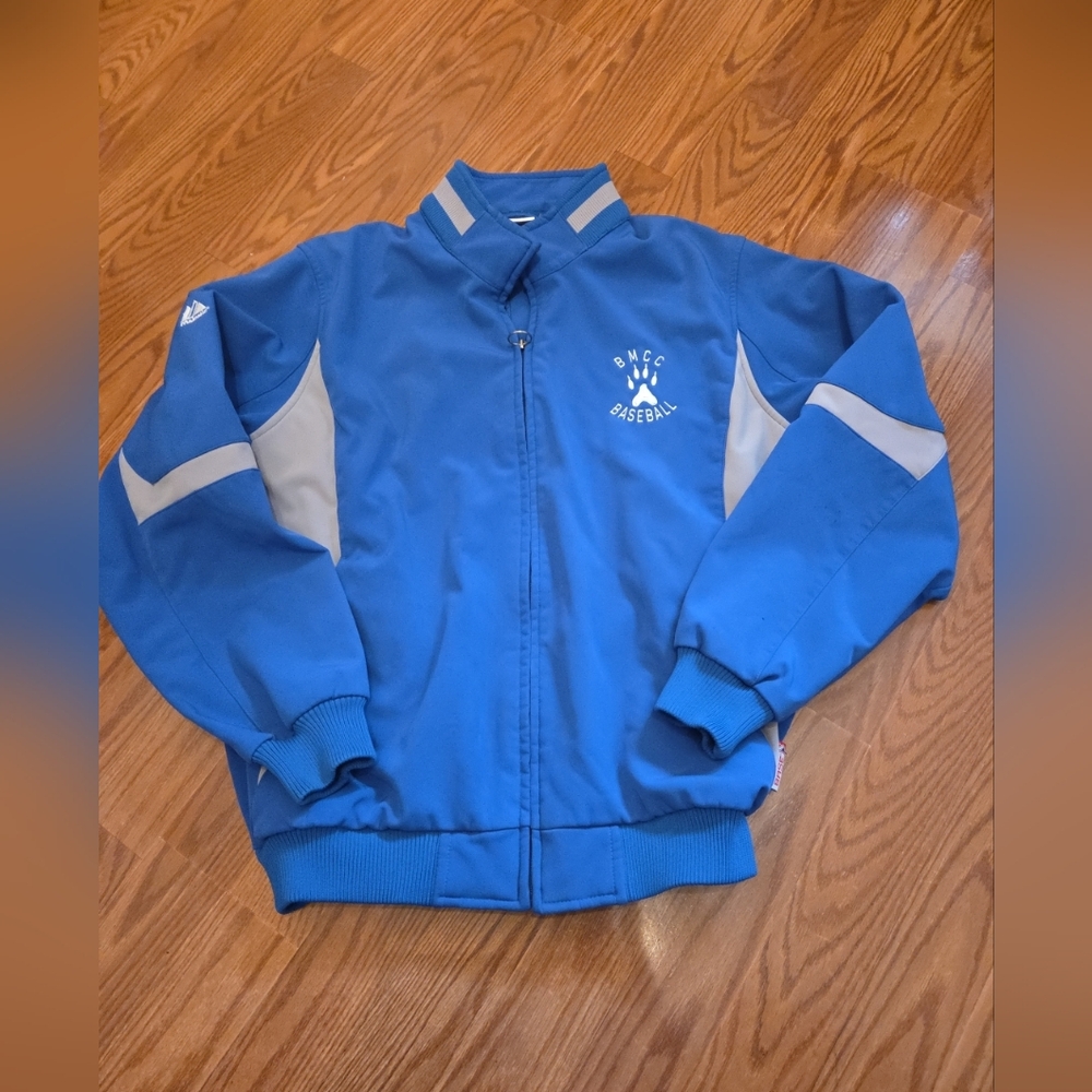 Vintage Majestic Baseball Jacket Borough‎ Of Manhattan Community College   Lg